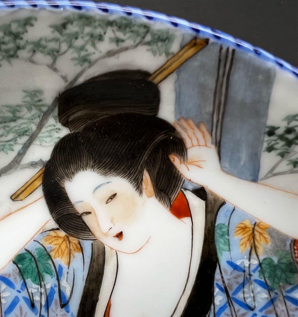 古美術 超希少品 手描き 春宫美人皿 飾り皿