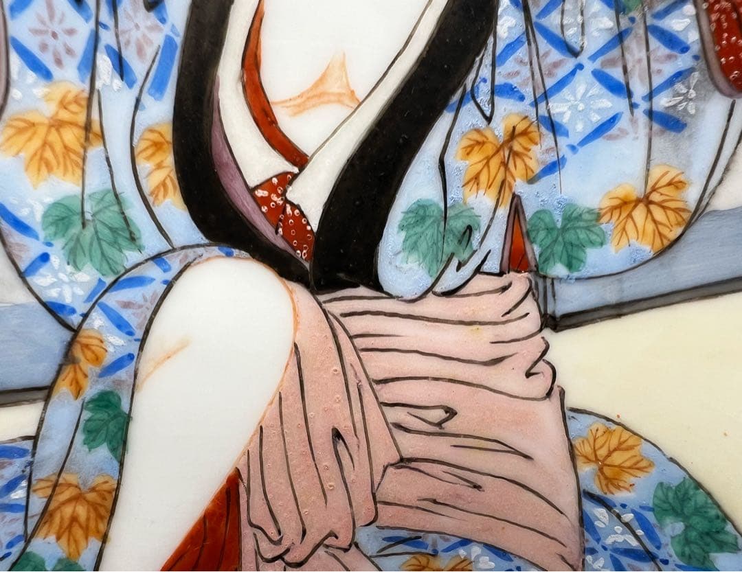 古美術 超希少品 手描き 春宫美人皿 飾り皿