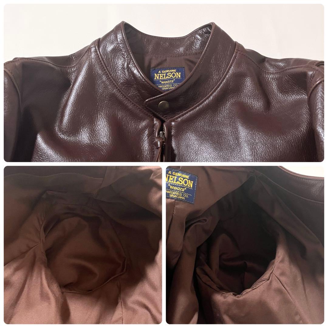 【美品】フルネルソン　ライダース ジャケット　本革レザー　42サイズ　ブラウン