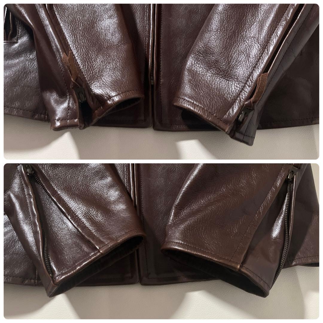 【美品】フルネルソン　ライダース ジャケット　本革レザー　42サイズ　ブラウン