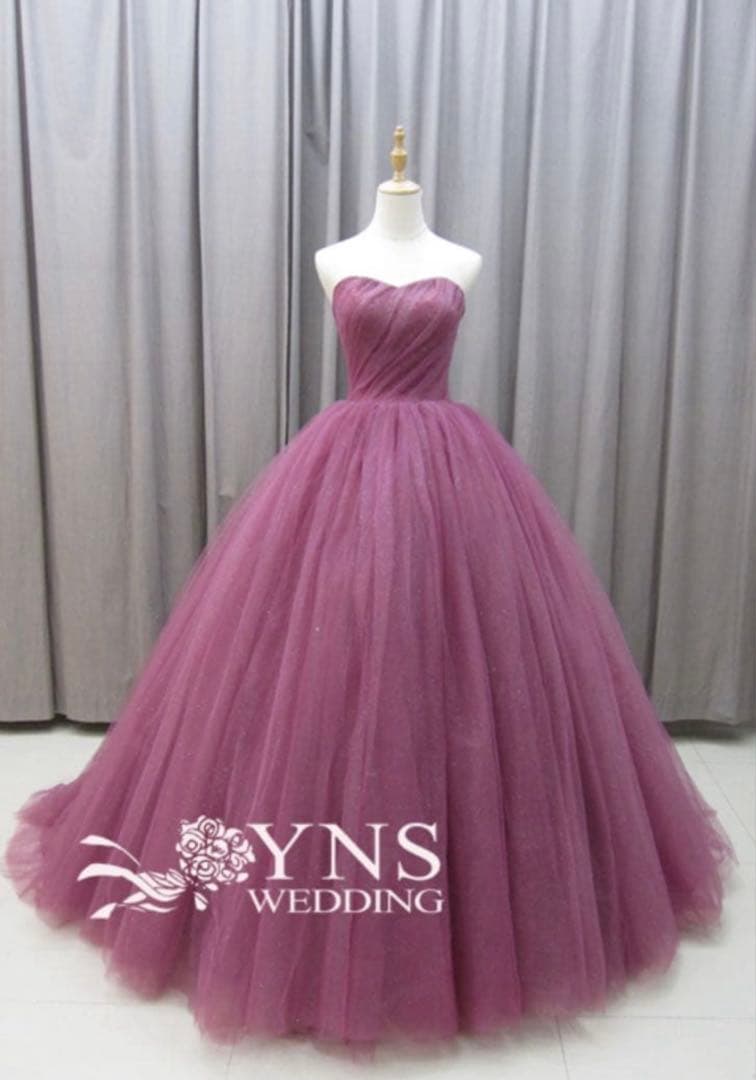 美品yns wedding ピンク カラードレス パニエ付 ハツコエンドウ　好み