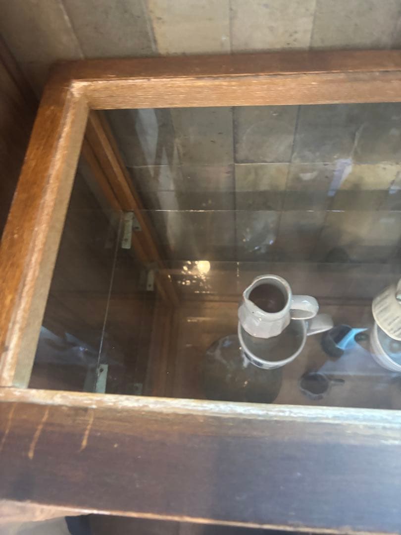 アンティーク　ガラスショーケース　難あり