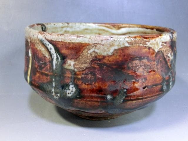 茶碗■飴釉「春永」織部焼き 古い抹茶碗 お茶道具 古美術 時代物 骨董品■