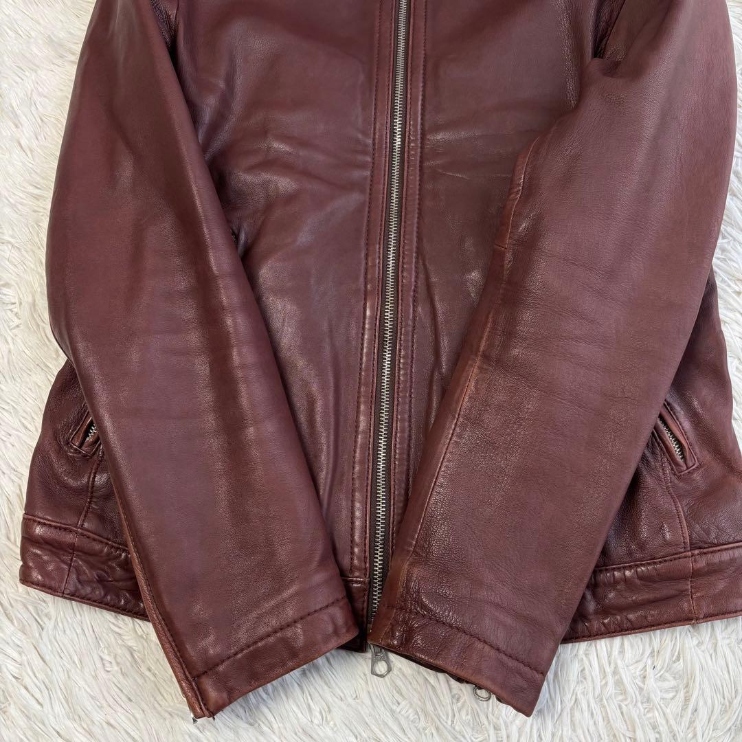 ユナイテッドアローズ ライダースジャケット シングル ラムレザー