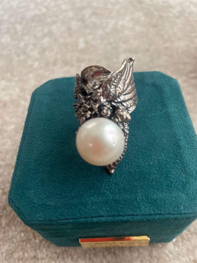 原岡ケンゾ先生ハンドメイド　 真珠付き リング