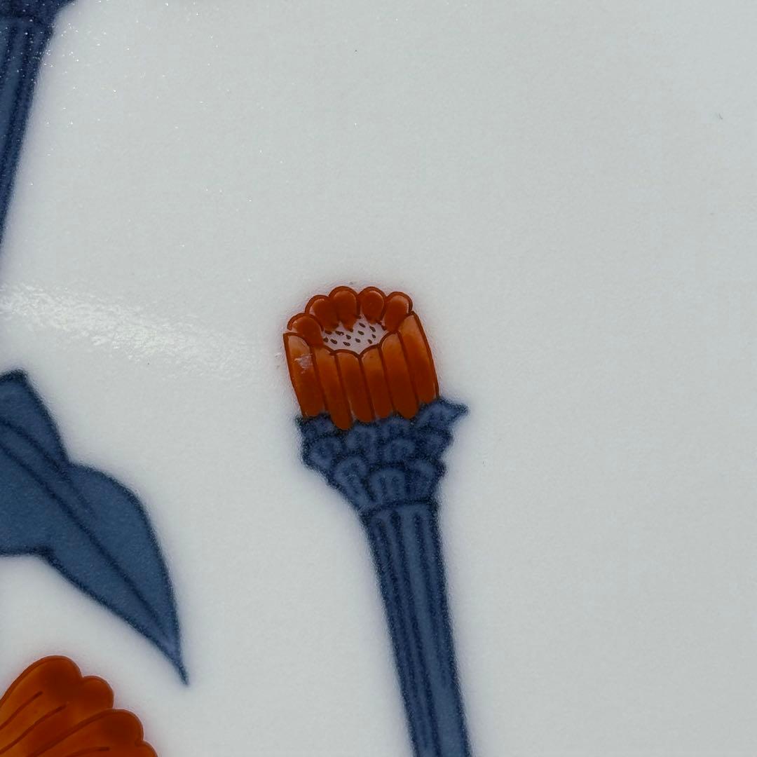 無形文化財　十二代　今泉今右衛門　色鍋島百日草絵飾皿　共箱　栞　完品