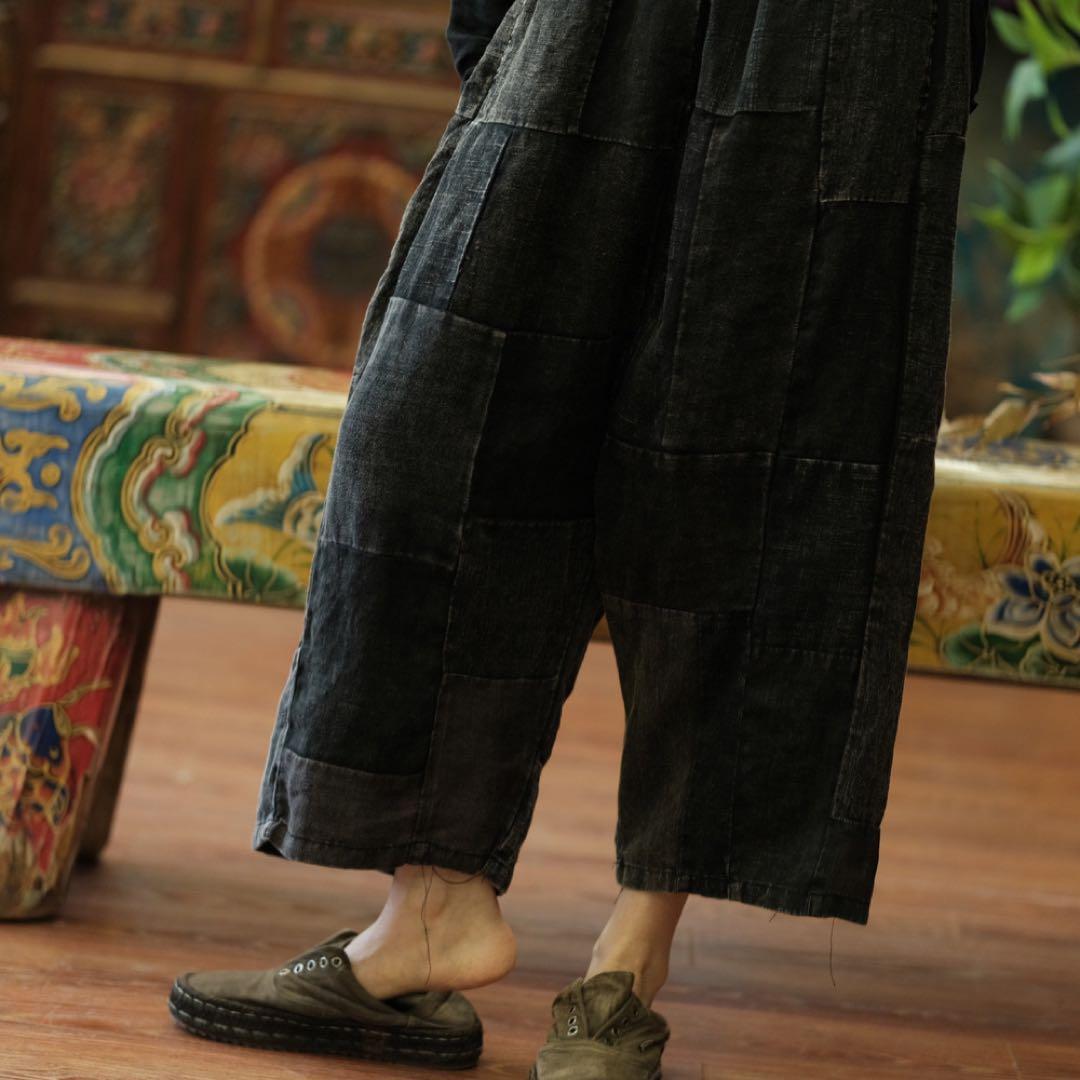 バイキンマン☆*°さん　専用アンティーク調パッチワークゆったりパンツ