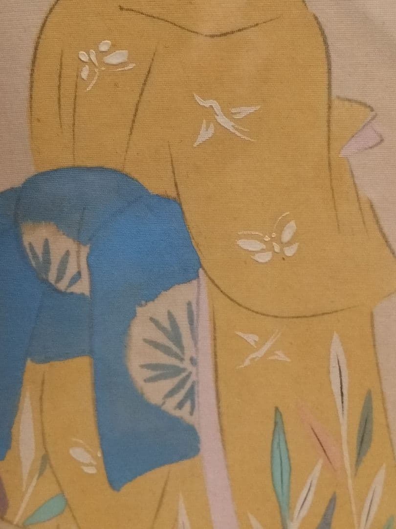 門井掬水　烏合会　清方　肉筆美人画　真作　和モダン