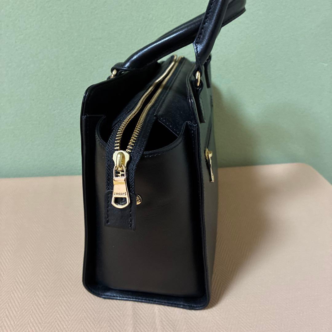 ラシット　2wayハンドバッグ　黒　ブラック　レザー