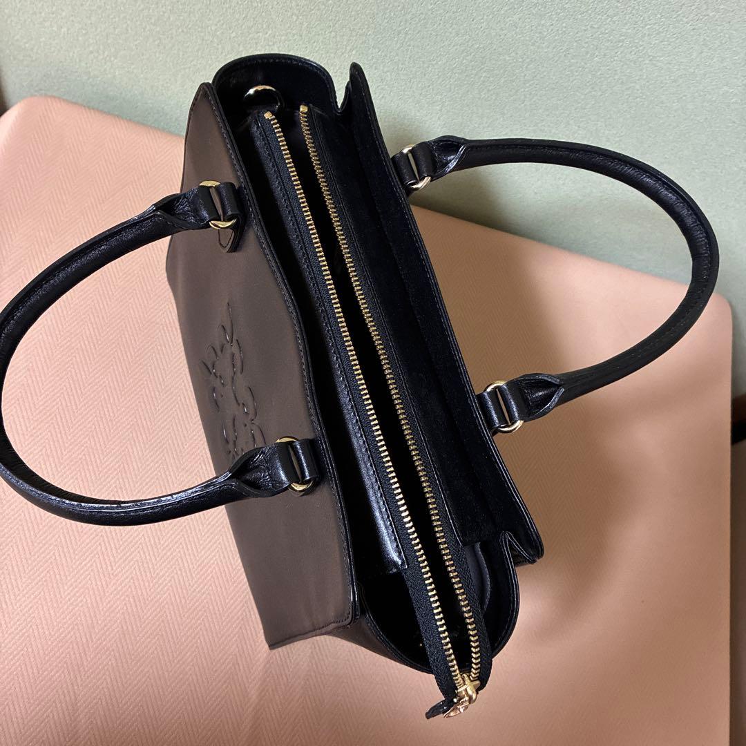 ラシット　2wayハンドバッグ　黒　ブラック　レザー