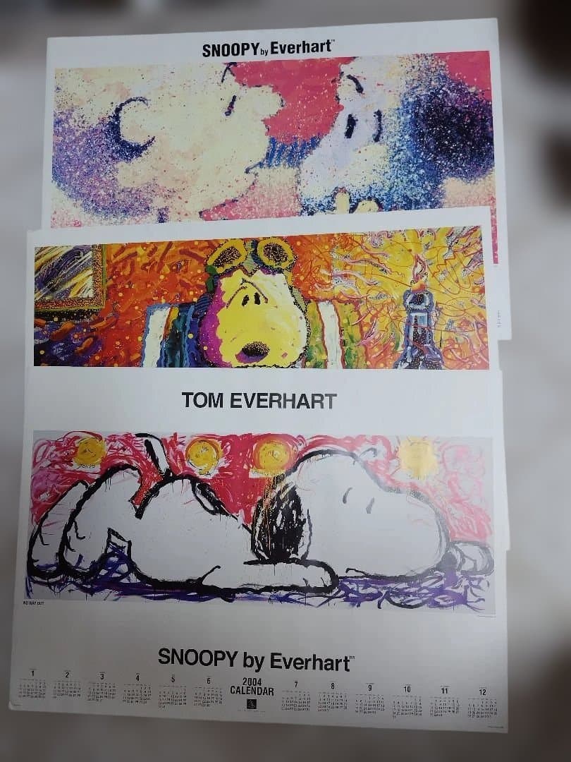 SNOOPY by Everhart ポスターカレンダー 3枚　額縁　非売品