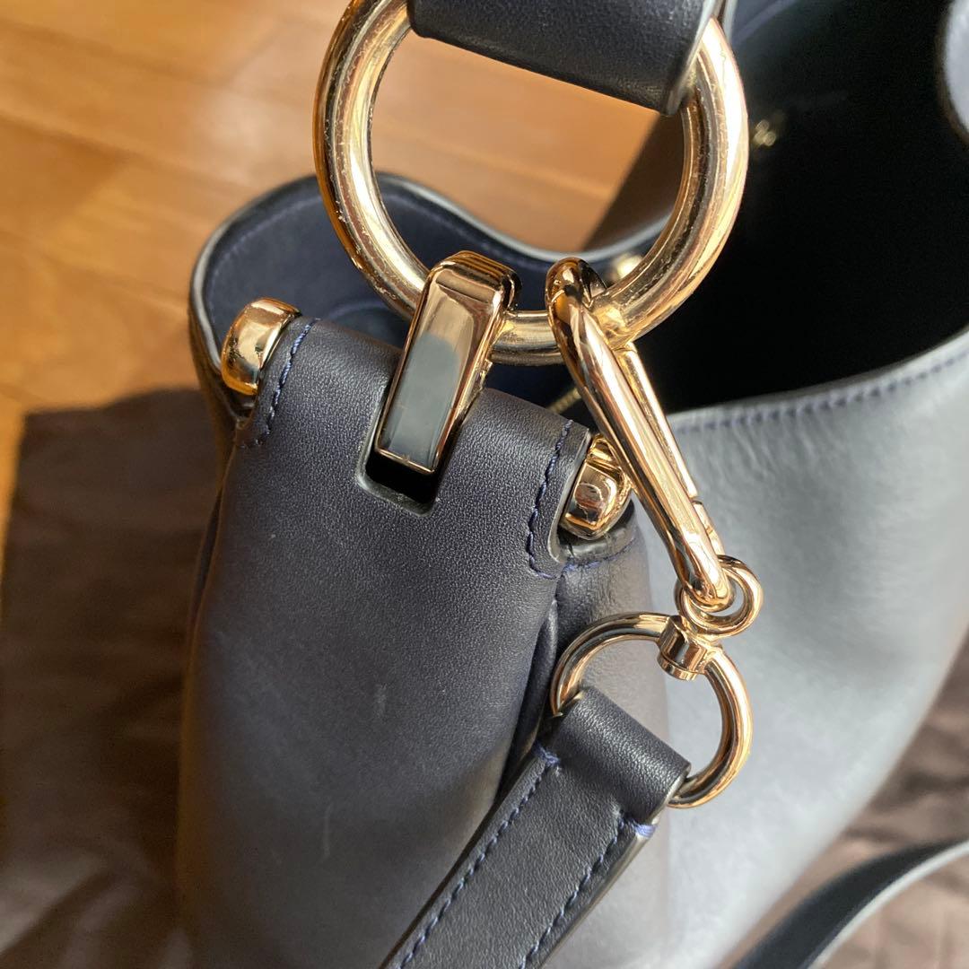 COACH コーチ ネイビー レザーショルダーバッグ