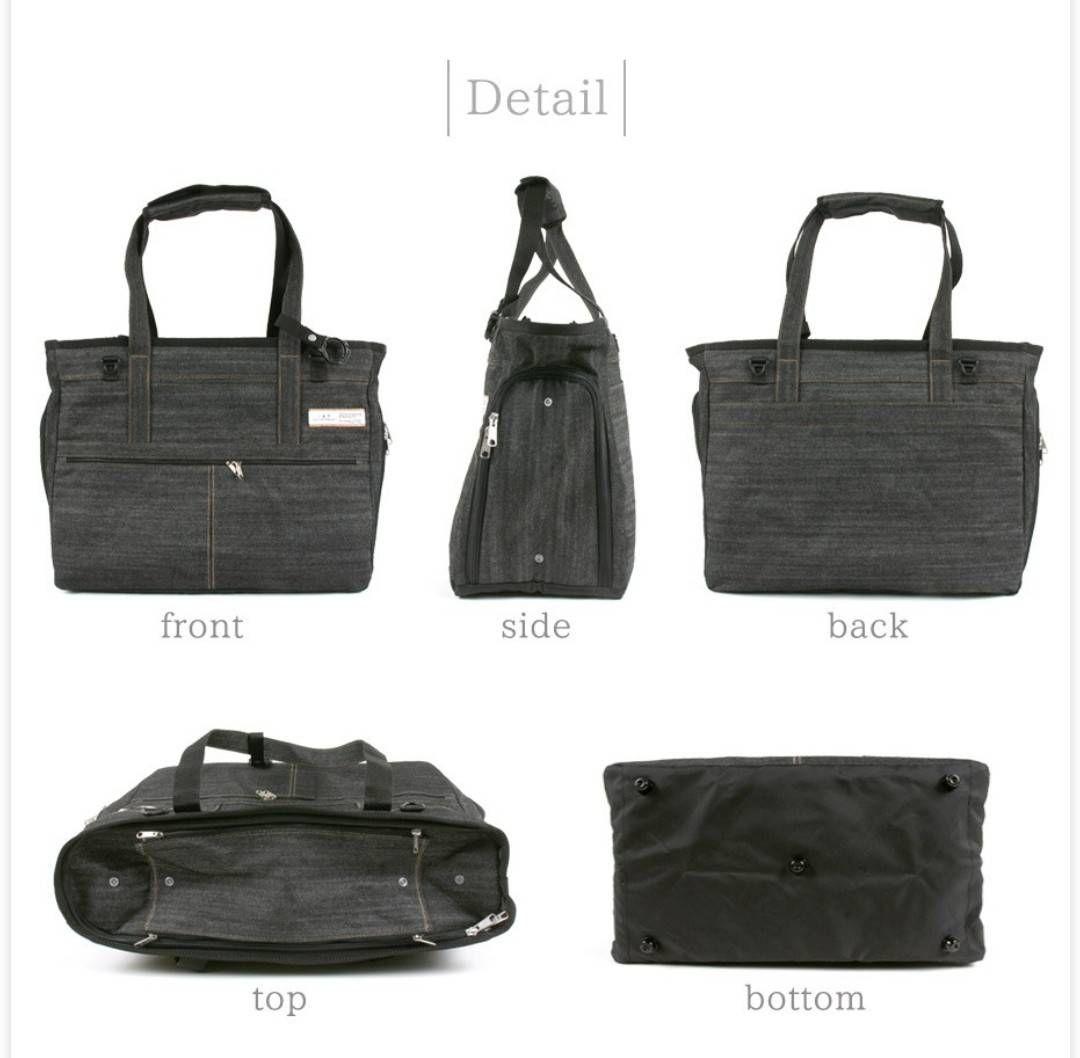 【L・I・P】洗えるキャリーバッグLサイズ デニムブラック