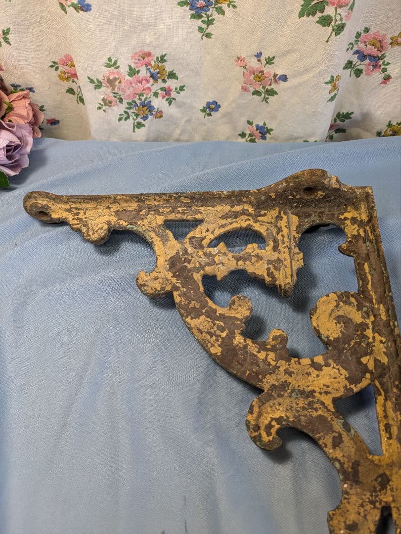 イギリス アンティーク 鉄製 棚受け ブラケット 2個セット