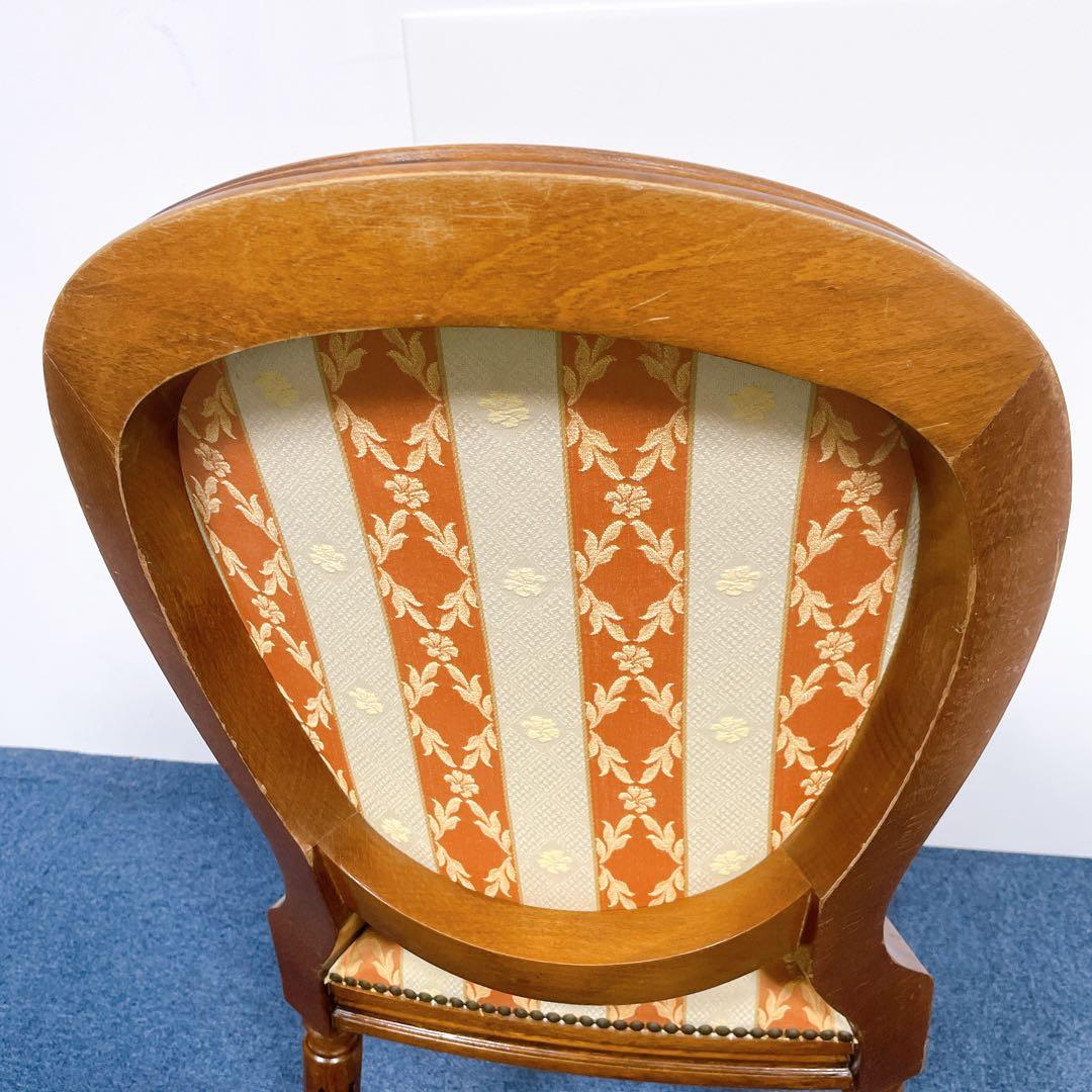 【フランスアンティーク①】ルイ16世様式 華麗ストライプ織物張 メダリオンチェア