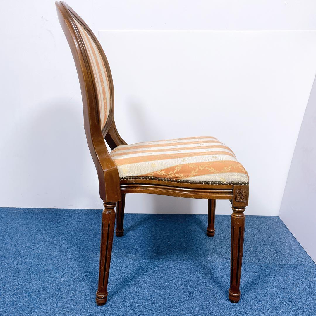 【フランスアンティーク①】ルイ16世様式 華麗ストライプ織物張 メダリオンチェア