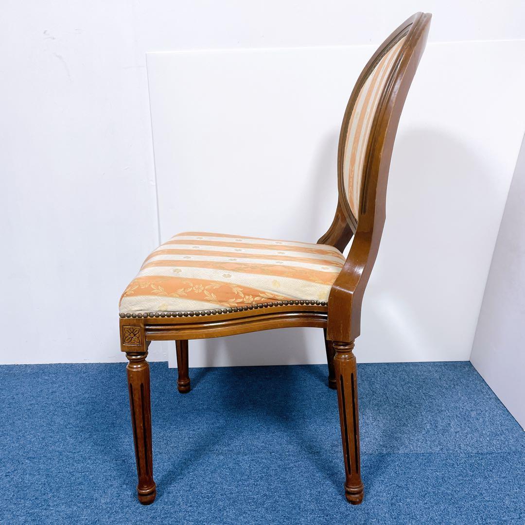 【フランスアンティーク①】ルイ16世様式 華麗ストライプ織物張 メダリオンチェア