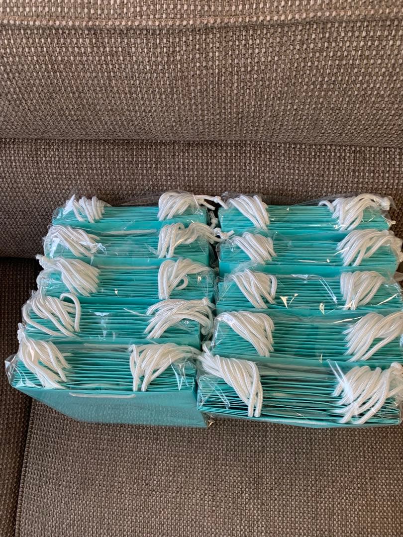 国内現行品　美品ティファニー ショッピング紙袋60枚セット（20x25cm）