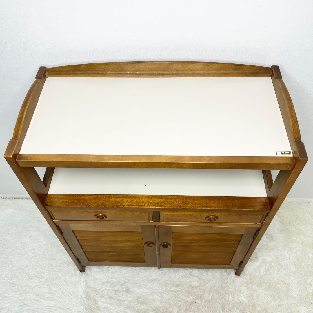 karimoku カリモク家具 電話台 レトロ キャビネット 木製 ビンテージ