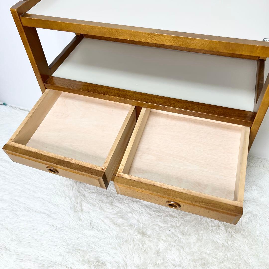 karimoku カリモク家具 電話台 レトロ キャビネット 木製 ビンテージ