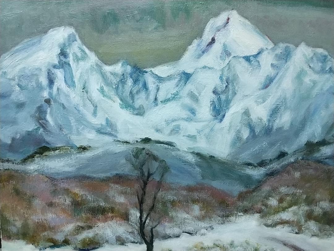 F8「冬磐梯」絵画 油絵 (2393)