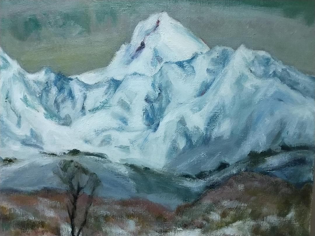 F8「冬磐梯」絵画 油絵 (2393)