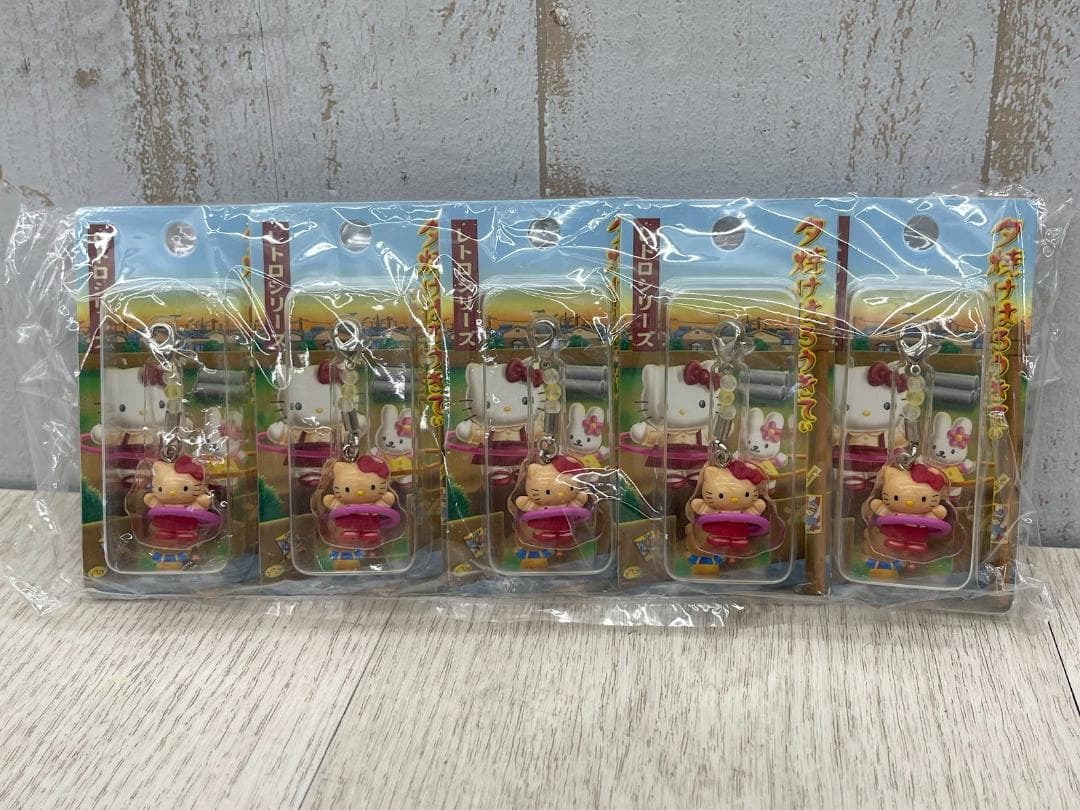 希少 当時物 ハローキティ 夕焼け ジッパーチャーム 7種×5 03年
