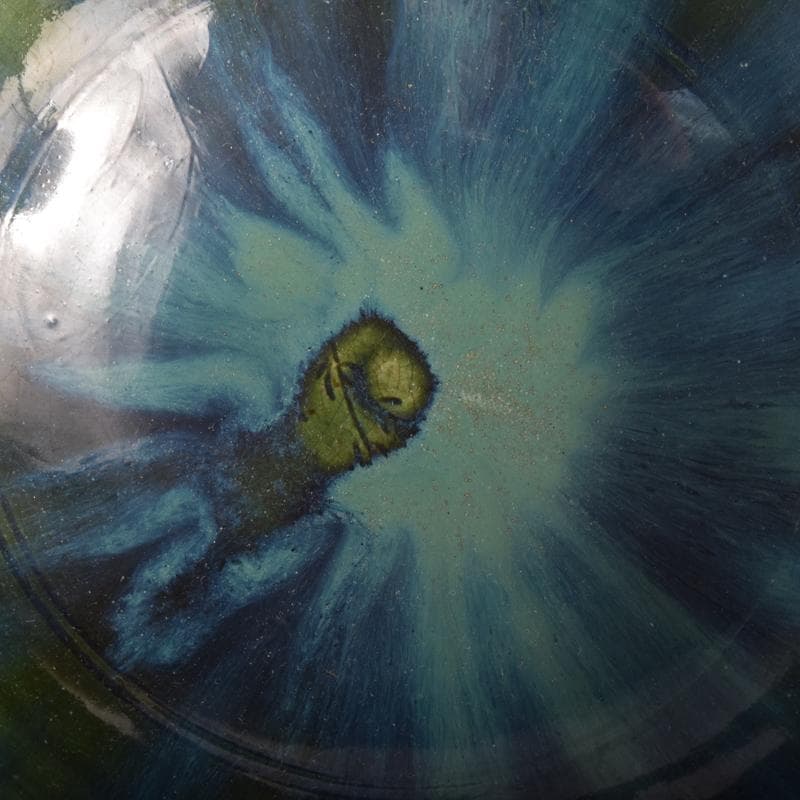 美濃焼　加藤光右衛門作　織部　水玉透かし鉢　共箱　C　6951A