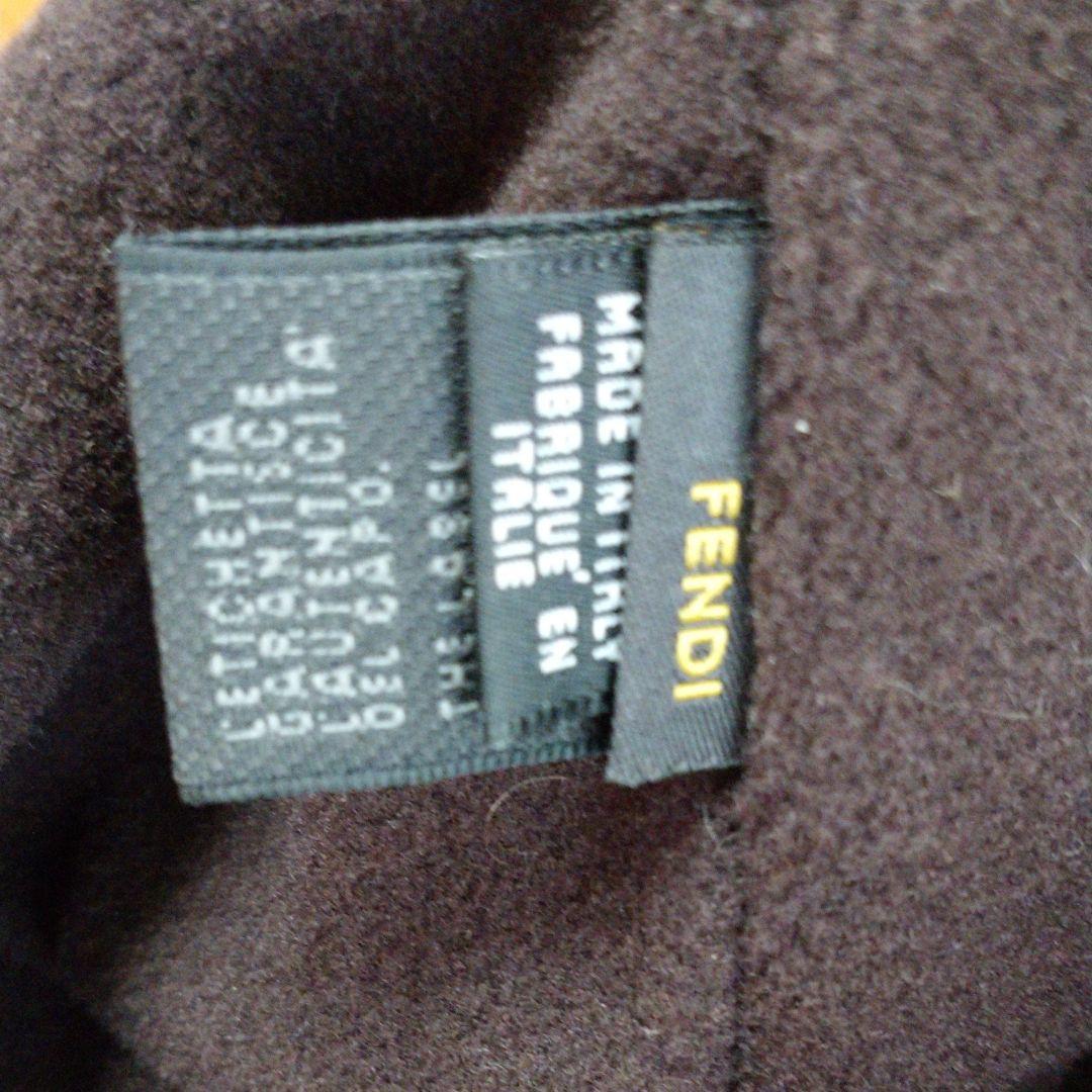 FENDI ウール　ニット帽子　ズッカ柄