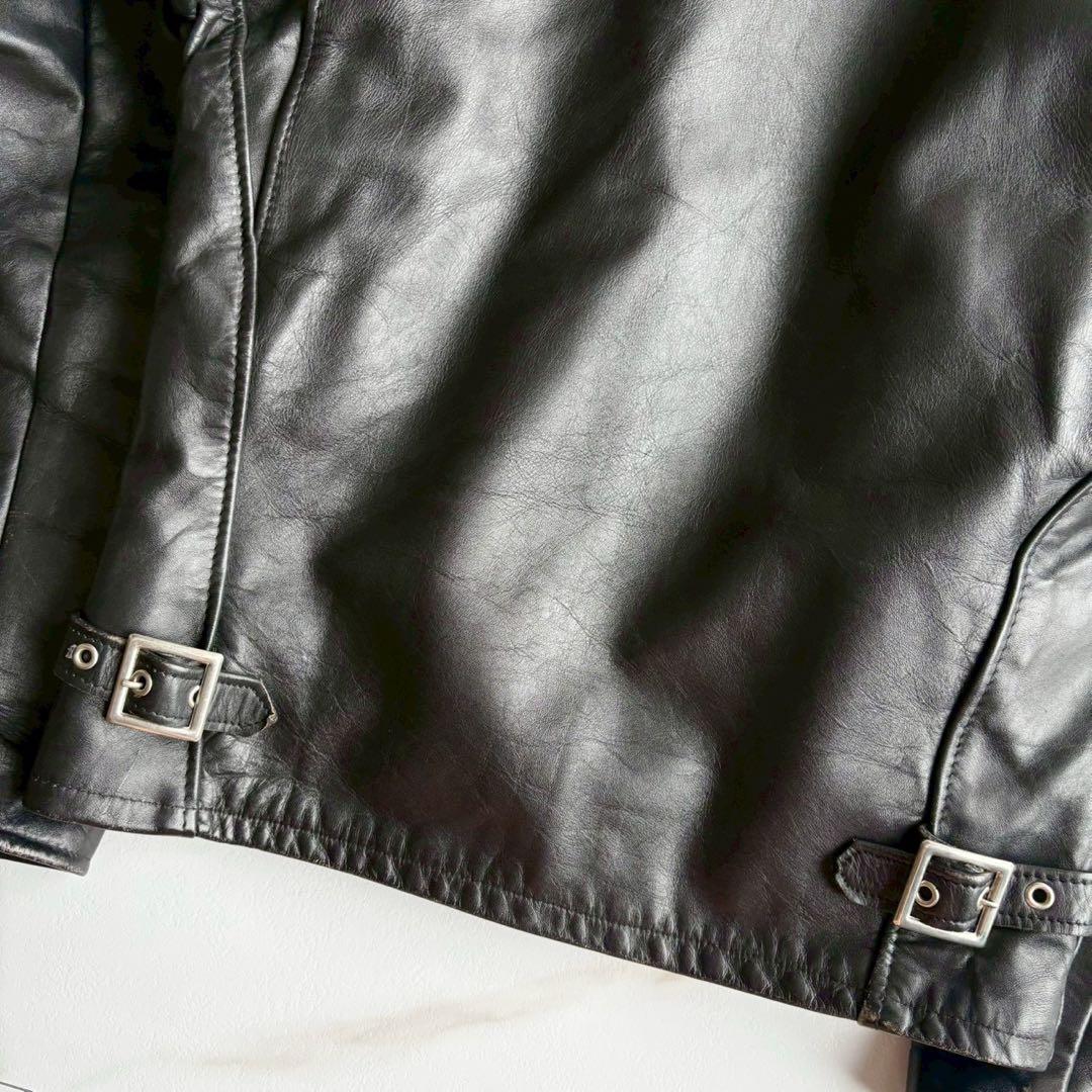 美品◆人気641 Schott ライダース レザー ジャケット ボアライナー付