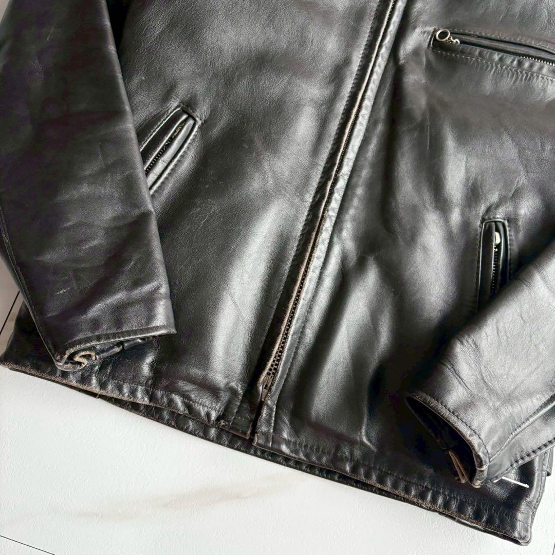 美品◆人気641 Schott ライダース レザー ジャケット ボアライナー付