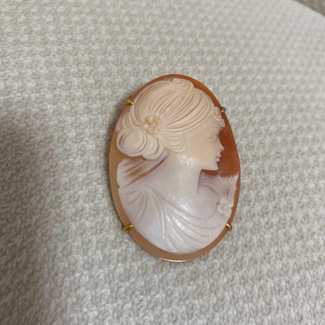 カメオブローチ　k18GF ペンダント