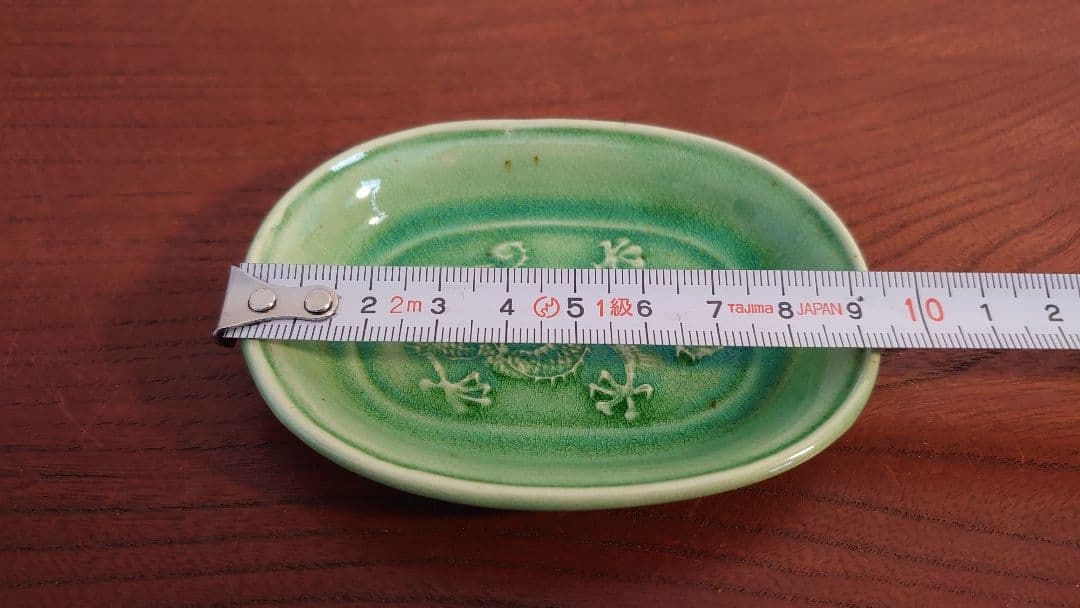 民平 珉平焼　民平焼　龍の図　５本爪　楕円皿　小皿　アンティーク陶器　飾皿　１客