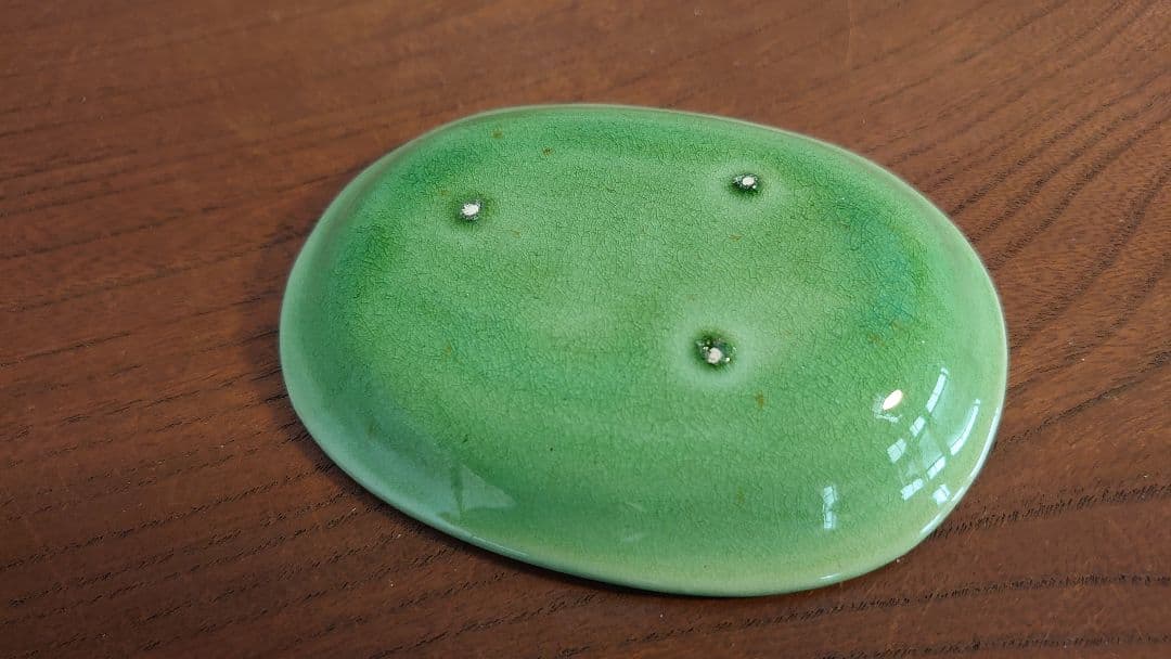 民平 珉平焼　民平焼　龍の図　５本爪　楕円皿　小皿　アンティーク陶器　飾皿　１客