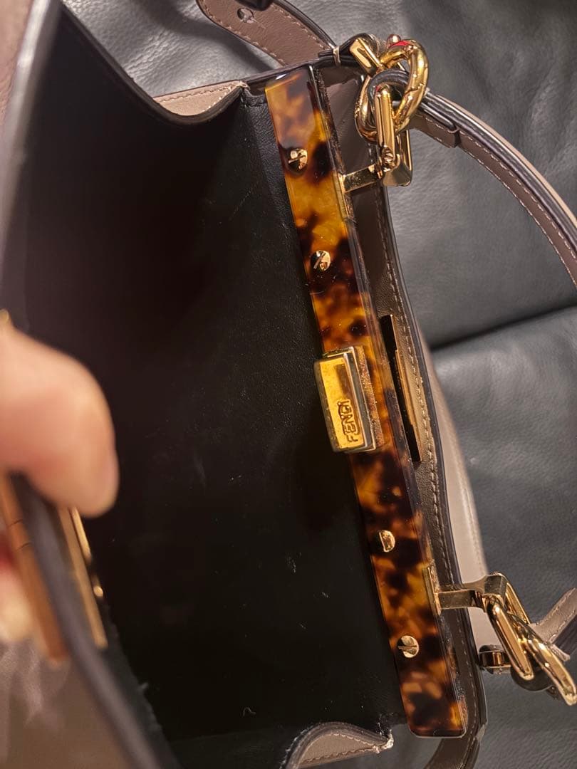 FENDI フェンディ　アイシーユー　ショルダーバック　ハンドバック　ベージュ