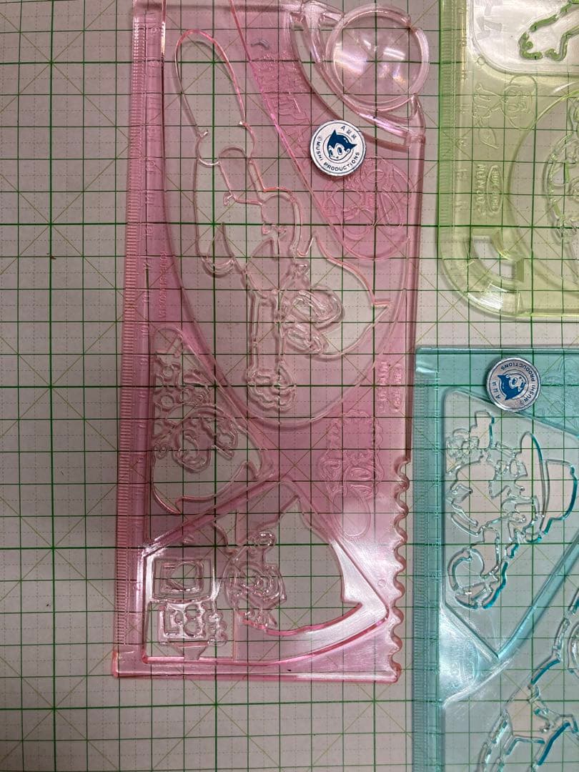 1960年代サンスター文具の虫プロ鉄腕アトム型抜き定規40枚入り珍品セット！珍品