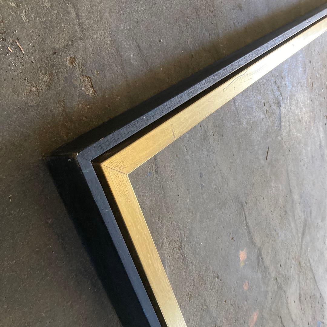 引き取り歓迎 特大 F60号 油彩額縁 黒金 アートフレーム