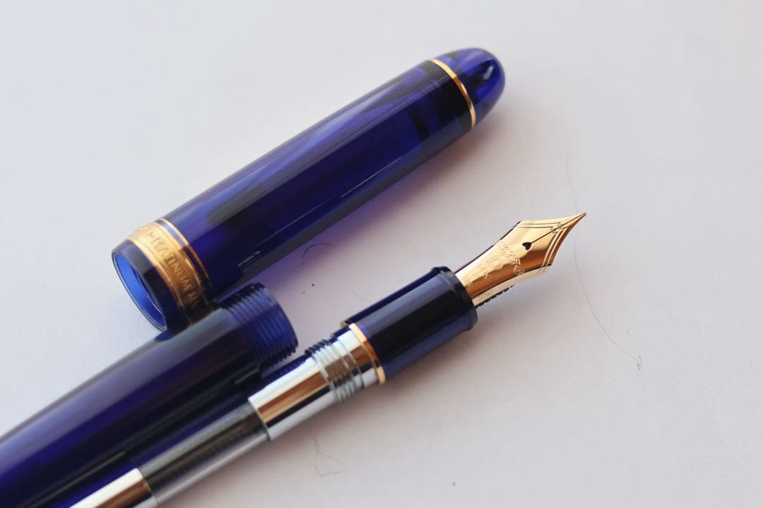 湯*豆様 プラチナ万年筆　#3776 センチュリー　シャルトルブルー　細字F