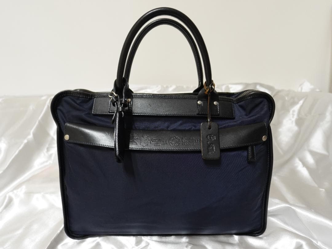 フェリージ Felisi ２wayビジネスバッグ ネイビー 本革・ナイロン