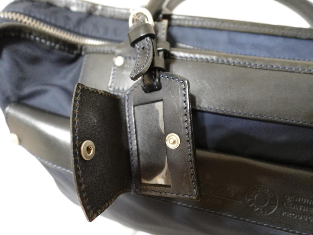 フェリージ Felisi ２wayビジネスバッグ ネイビー 本革・ナイロン