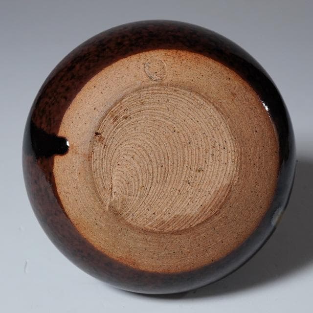 膳所焼　大海茶入　仕覆：伊予簾　共箱　茶道具　茶器　長緒　陽炎園