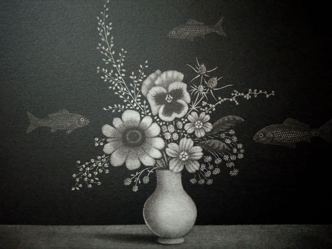 t長谷川潔の500部限定作品 「草花とアカリョム」真作保証