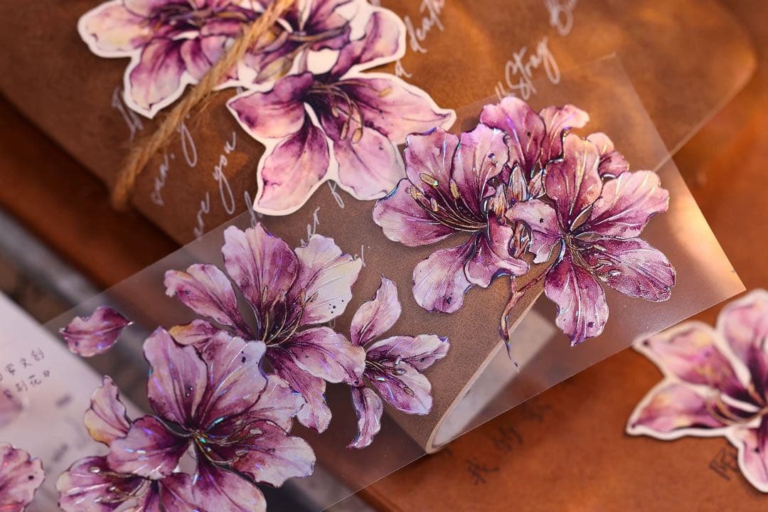 小白家文創《紫荆花》海外マスキングテープ　マステ 【2510】