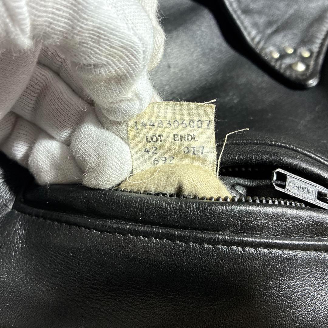 希少XL schott レザージャケット 692 黒 キルティング ライダース