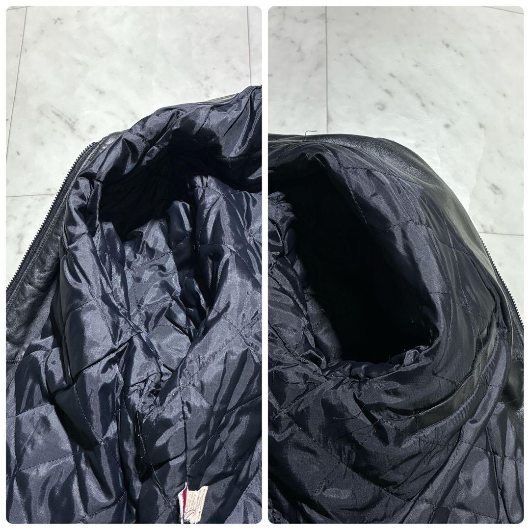 希少XL schott レザージャケット 692 黒 キルティング ライダース