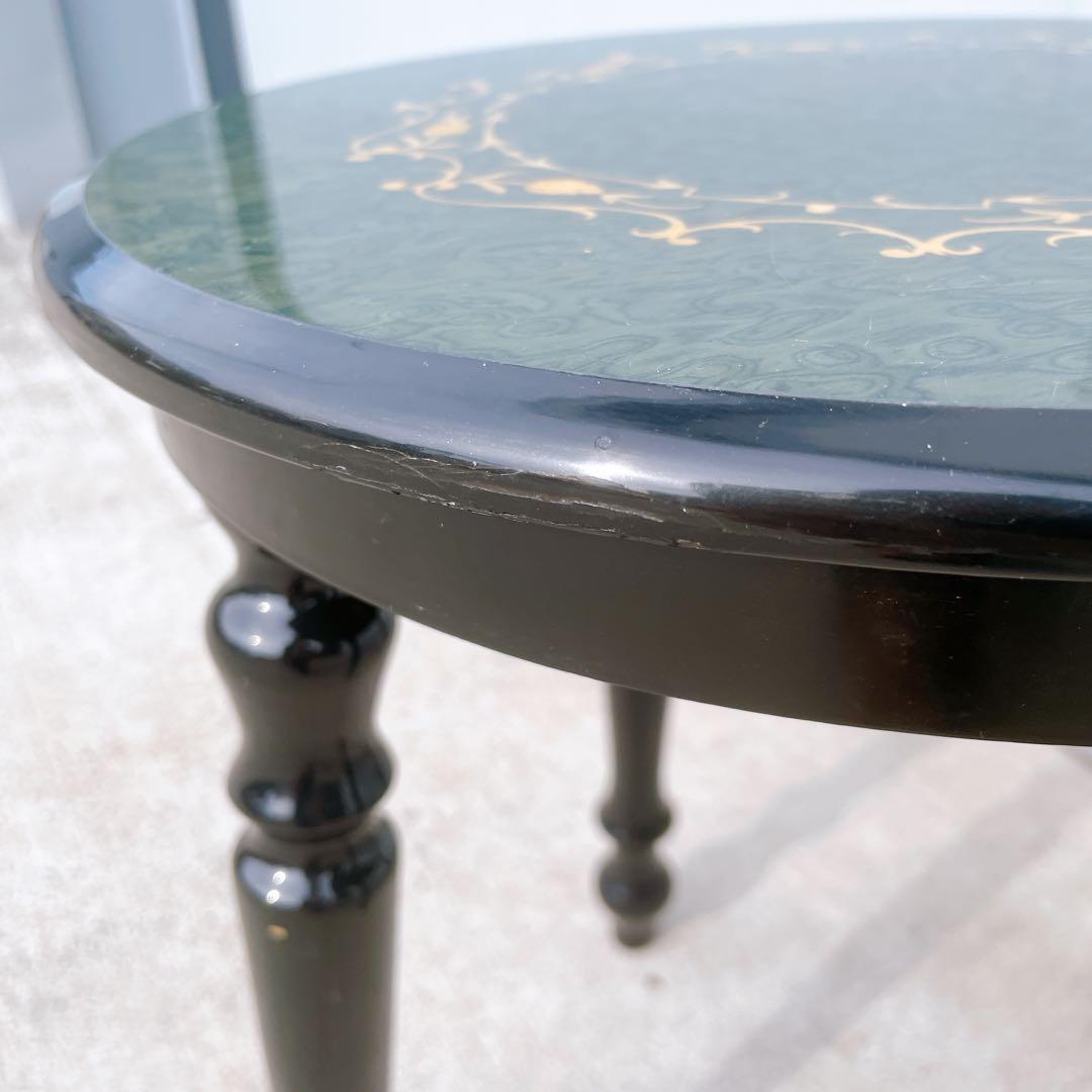 【美品送料込】イタリア ドマン バーズアイ 象嵌 スツール 花台 サイドテーブル