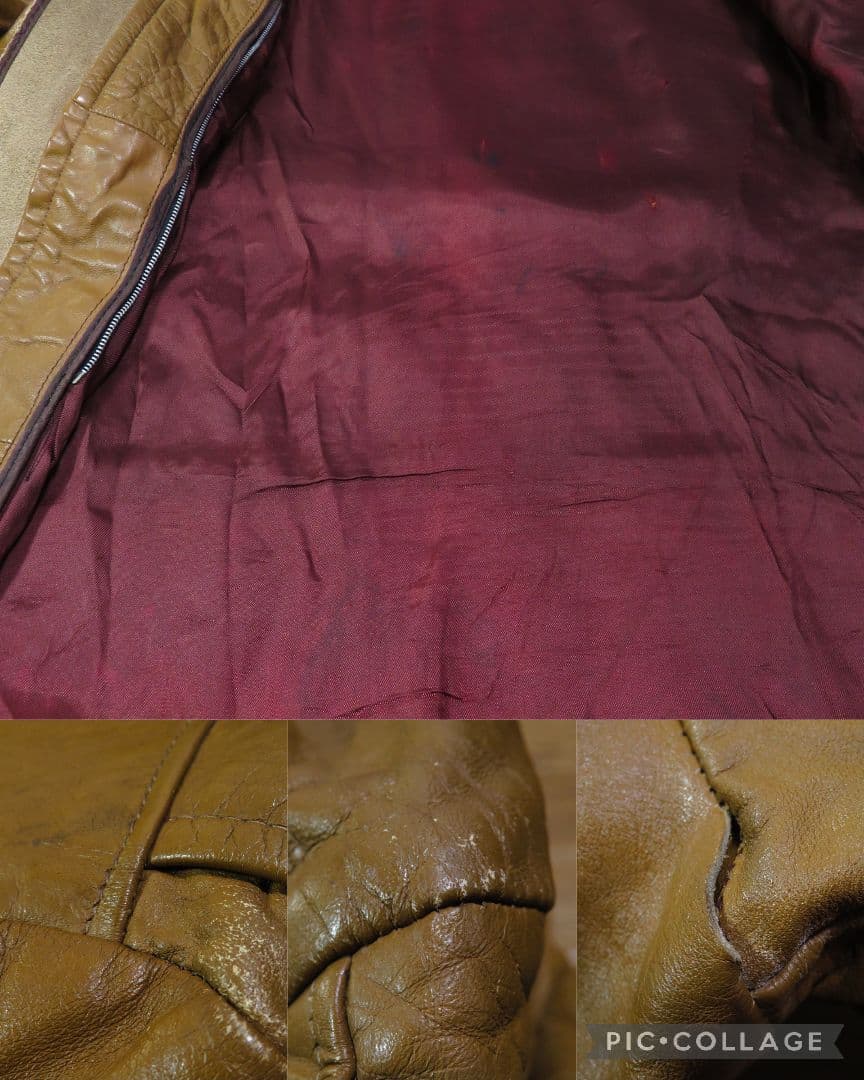 44 Brooks ビンテージ 60年代 シングル ライダース ブラウン 茶色