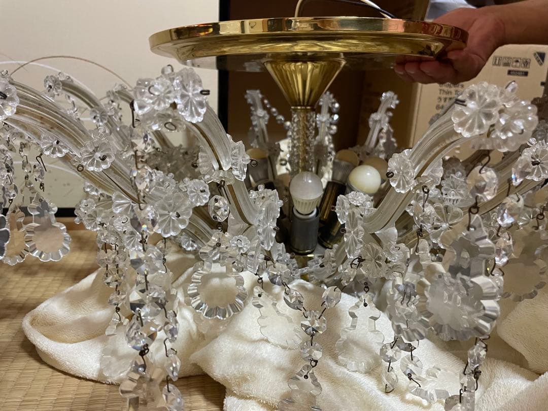 PRECIOSA/プレシオサ、LUSTRYシャンデリアランプ クリスタルガラス