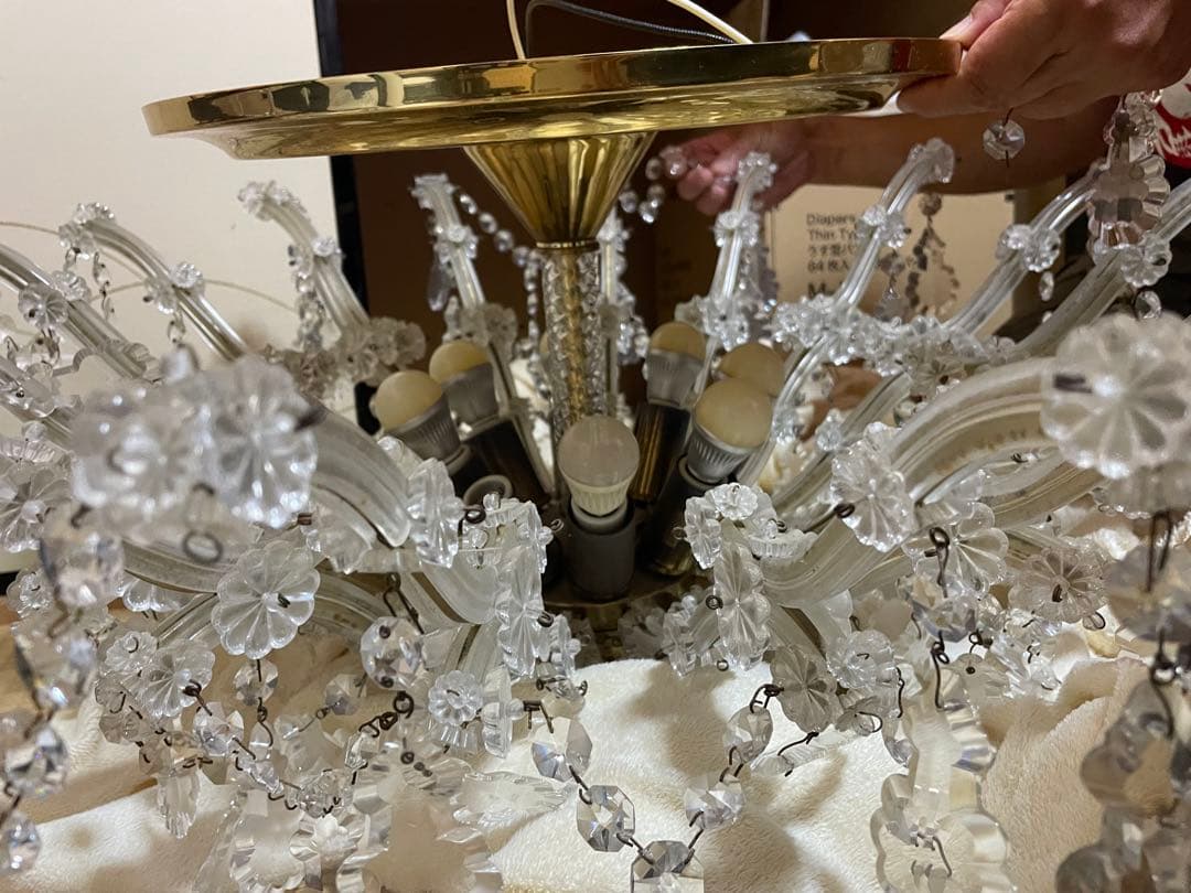 PRECIOSA/プレシオサ、LUSTRYシャンデリアランプ クリスタルガラス