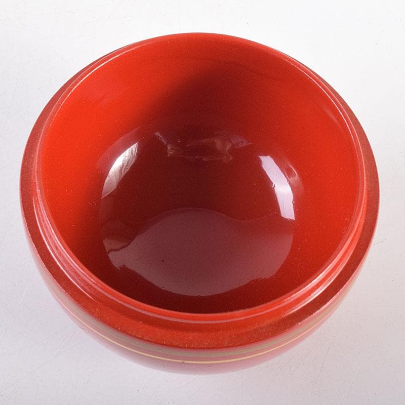 茶道具　加賀蒔絵師　和田寿峰作　独楽兎　日の丸　棗　共箱　V　6997